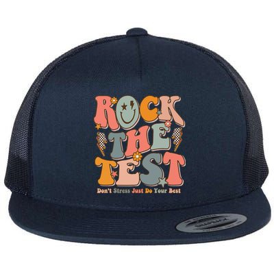 Rock The Test Testing Day DonT Stress Do Your Best Test Day Flat Bill Trucker Hat