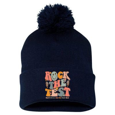 Rock The Test Testing Day DonT Stress Do Your Best Test Day Pom Pom 12in Knit Beanie