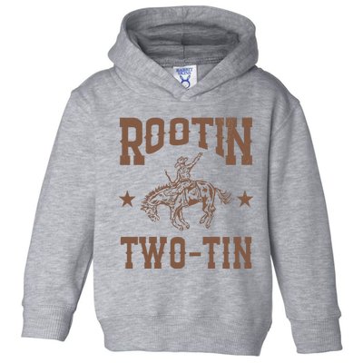 Rootin Two Tin 2nd Birthday 2 Year Old Western Cowboy Bday Toddler Hoodie