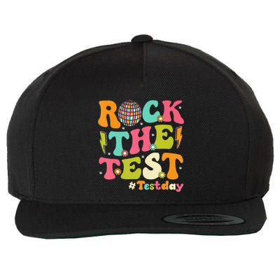 Rock The Test Testing Day Retro Motivational Teacher Student Wool Snapback Cap