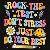 Rock The Test Do Your Best Testing Day Teacher Ladies PosiCharge Tri-Blend Wicking Tank