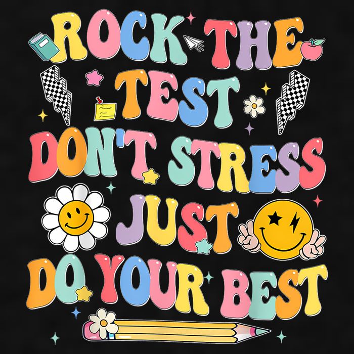 Rock The Test Do Your Best Testing Day Teacher Ladies PosiCharge Tri-Blend Wicking Tank