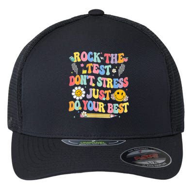 Rock The Test Do Your Best Testing Day Teacher Flexfit Unipanel Trucker Cap