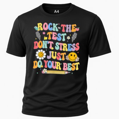 Rock The Test Do Your Best Testing Day Teacher Cooling Performance Crew T-Shirt
