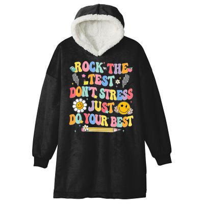 Rock The Test Do Your Best Testing Day Teacher Hooded Wearable Blanket