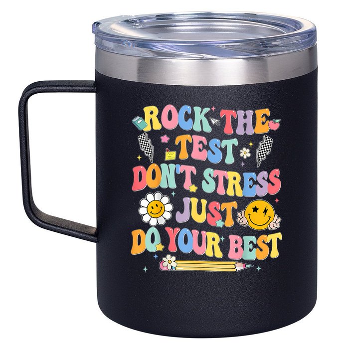 Rock The Test Do Your Best Testing Day Teacher 12oz Stainless Steel Coffee Mug