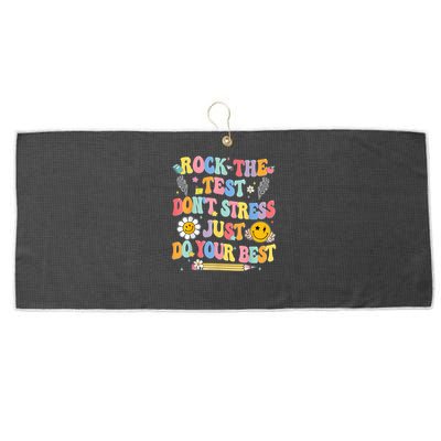 Rock The Test Do Your Best Testing Day Teacher Large Microfiber Waffle Golf Towel