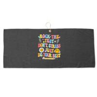 Rock The Test Do Your Best Testing Day Teacher Large Microfiber Waffle Golf Towel
