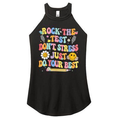 Rock The Test Do Your Best Testing Day Teacher Women's Perfect Tri Rocker Tank