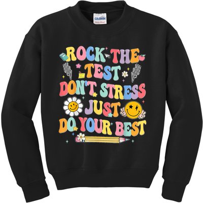 Rock The Test Do Your Best Testing Day Teacher Kids Sweatshirt