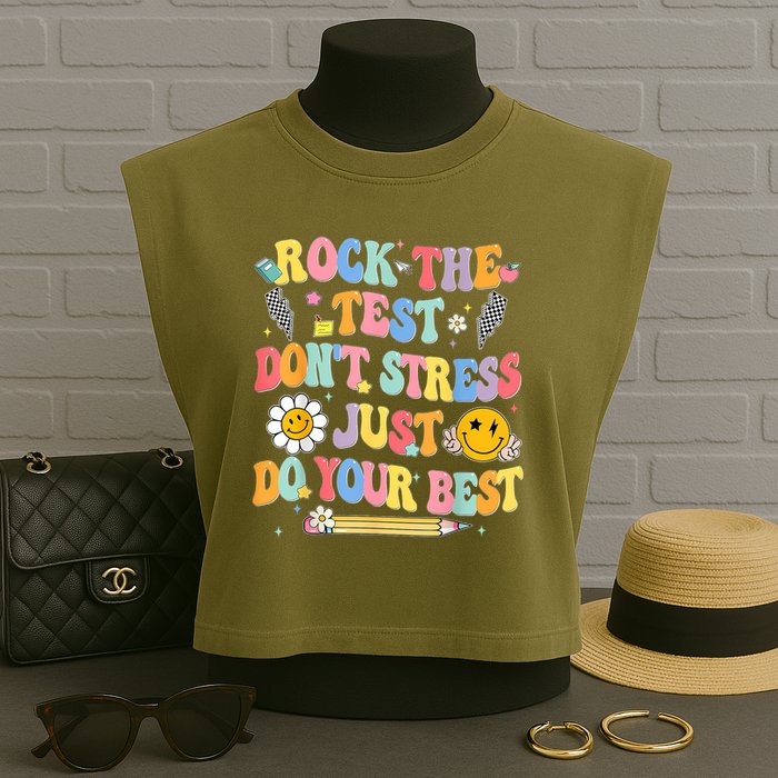 Rock The Test Do Your Best Testing Day Teacher Garment-Dyed Women's Muscle Tee