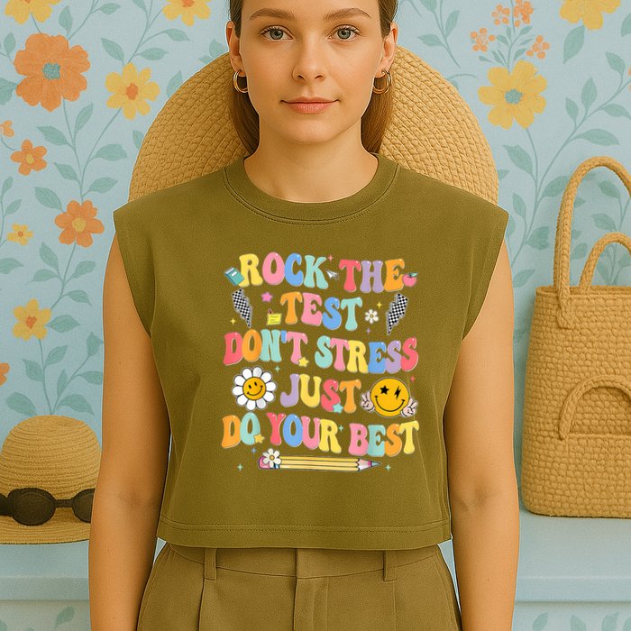 Rock The Test Do Your Best Testing Day Teacher Garment-Dyed Women's Muscle Tee