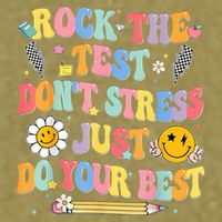 Rock The Test Do Your Best Testing Day Teacher Garment-Dyed Women's Muscle Tee