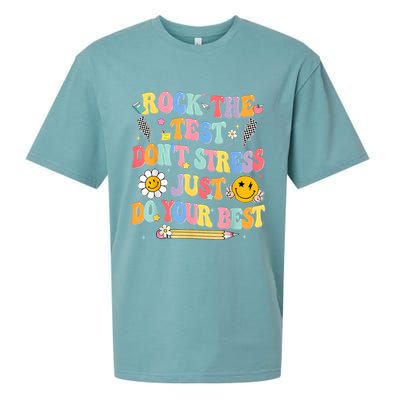 Rock The Test Do Your Best Testing Day Teacher Sueded Cloud Jersey T-Shirt
