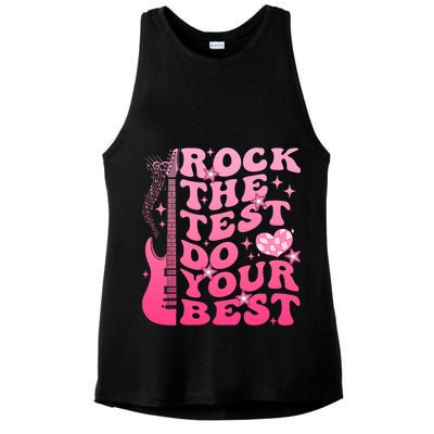 Rock The Test Do Your Best Testing Day For Teacher Student  Ladies PosiCharge Tri-Blend Wicking Tank