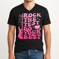 Rock The Test Do Your Best Testing Day For Teacher Student  V-Neck T-Shirt