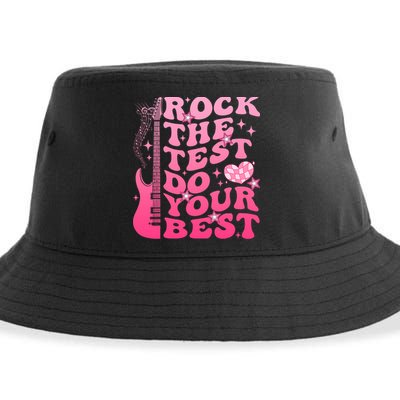 Rock The Test Do Your Best Testing Day For Teacher Student  Sustainable Bucket Hat