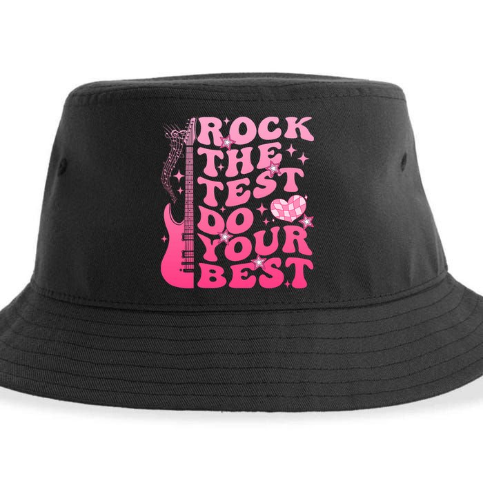 Rock The Test Do Your Best Testing Day For Teacher Student  Sustainable Bucket Hat