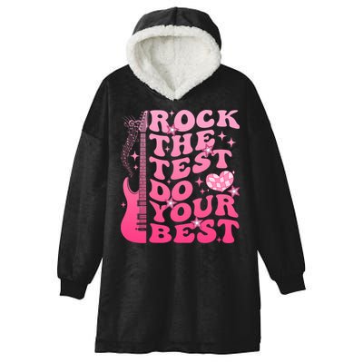 Rock The Test Do Your Best Testing Day For Teacher Student  Hooded Wearable Blanket