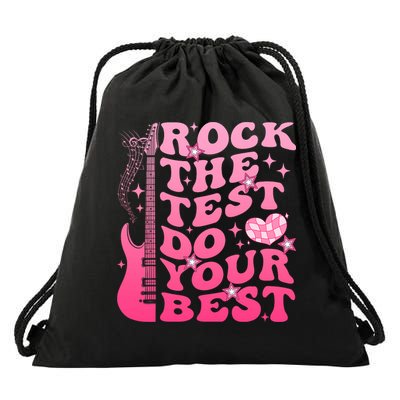 Rock The Test Do Your Best Testing Day For Teacher Student  Drawstring Bag