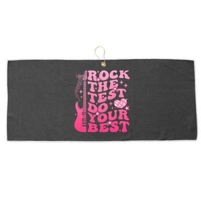 Rock The Test Do Your Best Testing Day For Teacher Student  Large Microfiber Waffle Golf Towel