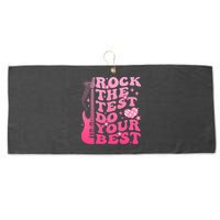 Rock The Test Do Your Best Testing Day For Teacher Student  Large Microfiber Waffle Golf Towel