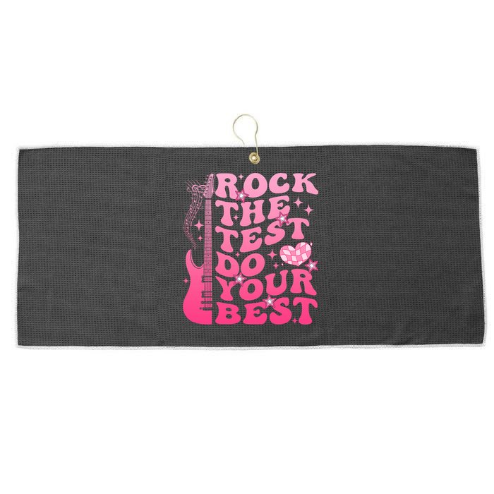 Rock The Test Do Your Best Testing Day For Teacher Student  Large Microfiber Waffle Golf Towel