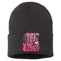 Rock The Test Do Your Best Testing Day For Teacher Student  Sustainable Knit Beanie