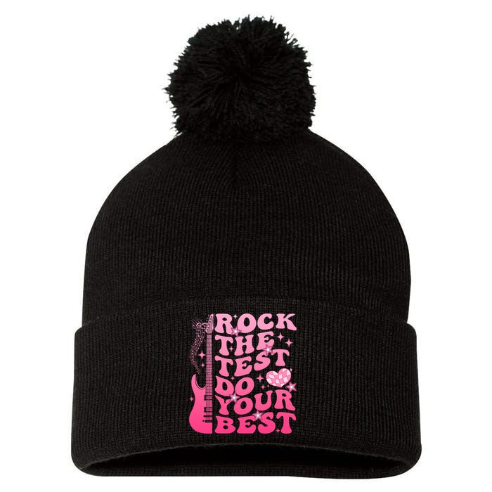 Rock The Test Do Your Best Testing Day For Teacher Student  Pom Pom 12in Knit Beanie