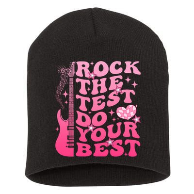 Rock The Test Do Your Best Testing Day For Teacher Student  Short Acrylic Beanie