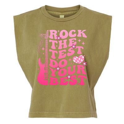 Rock The Test Do Your Best Testing Day For Teacher Student  Garment-Dyed Women's Muscle Tee