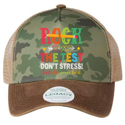 Rock The Test Don't Stress Just Do Your Best Teacher Testing Legacy Tie Dye Trucker Hat