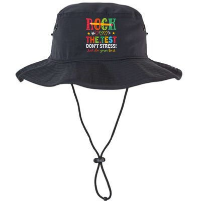 Rock The Test Don't Stress Just Do Your Best Teacher Testing Bucket Hat