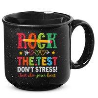 Rock The Test Don't Stress Just Do Your Best Teacher Testing 15oz Campfire Ceramic Mug