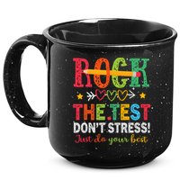 Rock The Test Don't Stress Just Do Your Best Teacher Testing 15oz Campfire Ceramic Mug