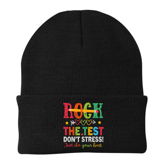 Rock The Test Don't Stress Just Do Your Best Teacher Testing Beanie