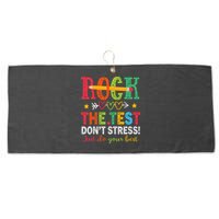 Rock The Test Don't Stress Just Do Your Best Teacher Testing Large Microfiber Waffle Golf Towel