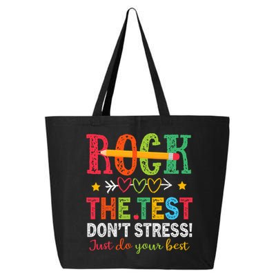 Rock The Test Don't Stress Just Do Your Best Teacher Testing 25L Jumbo Tote