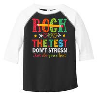 Rock The Test Don't Stress Just Do Your Best Teacher Testing Toddler Fine Jersey T-Shirt