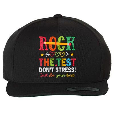 Rock The Test Don't Stress Just Do Your Best Teacher Testing Wool Snapback Cap