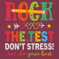 Rock The Test Don't Stress Just Do Your Best Teacher Testing 16oz Travel Tumbler