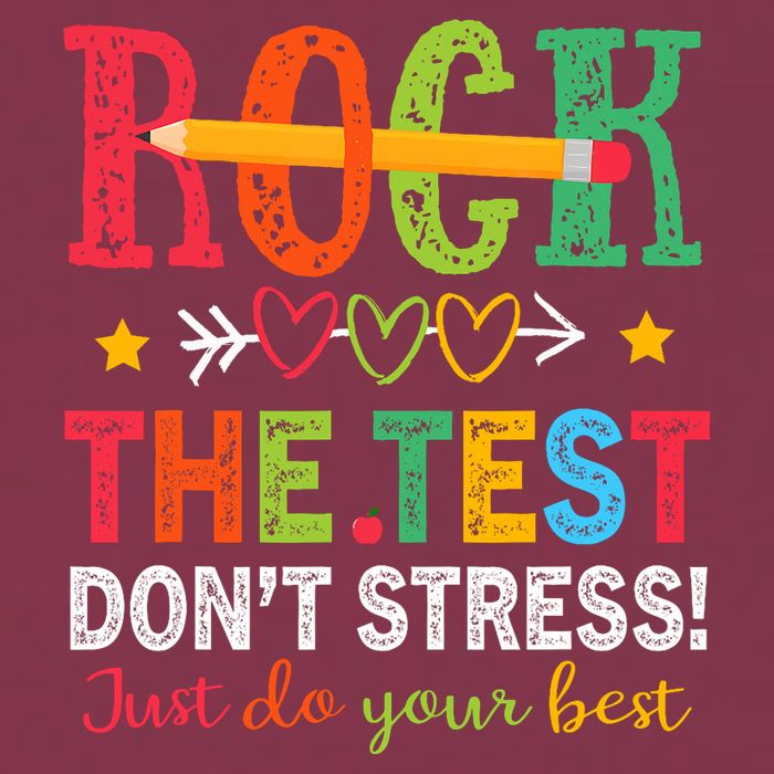 Rock The Test Don't Stress Just Do Your Best Teacher Testing 16oz Travel Tumbler