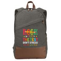 Rock The Test Don't Stress Just Do Your Best Teacher Testing Cotton Canvas Backpack