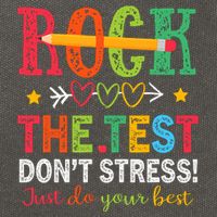 Rock The Test Don't Stress Just Do Your Best Teacher Testing Cotton Canvas Backpack