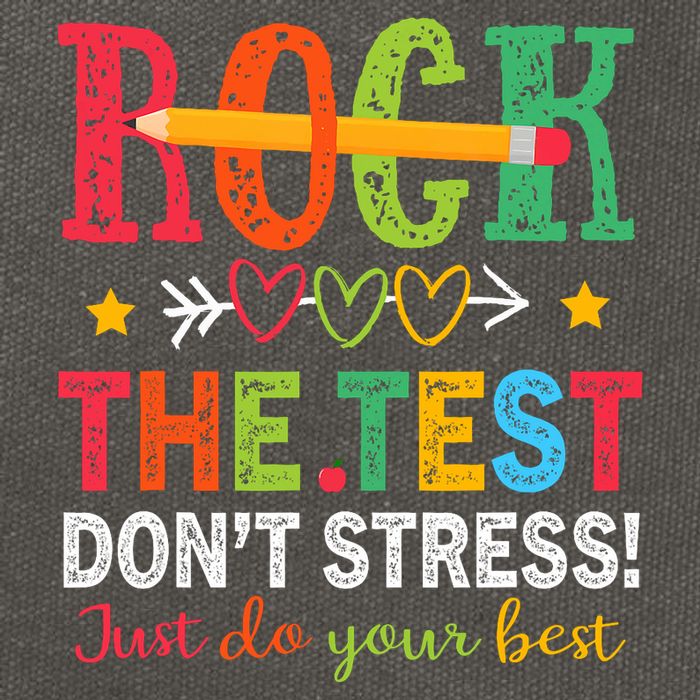 Rock The Test Don't Stress Just Do Your Best Teacher Testing Cotton Canvas Backpack