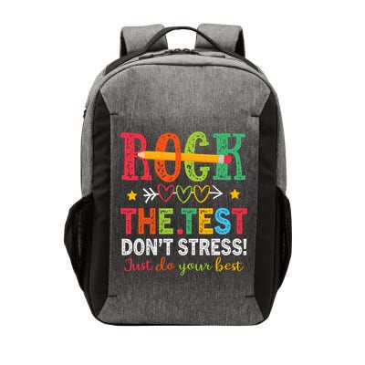 Rock The Test Don't Stress Just Do Your Best Teacher Testing Vector Backpack