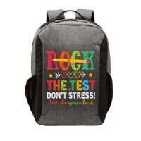 Rock The Test Don't Stress Just Do Your Best Teacher Testing Vector Backpack