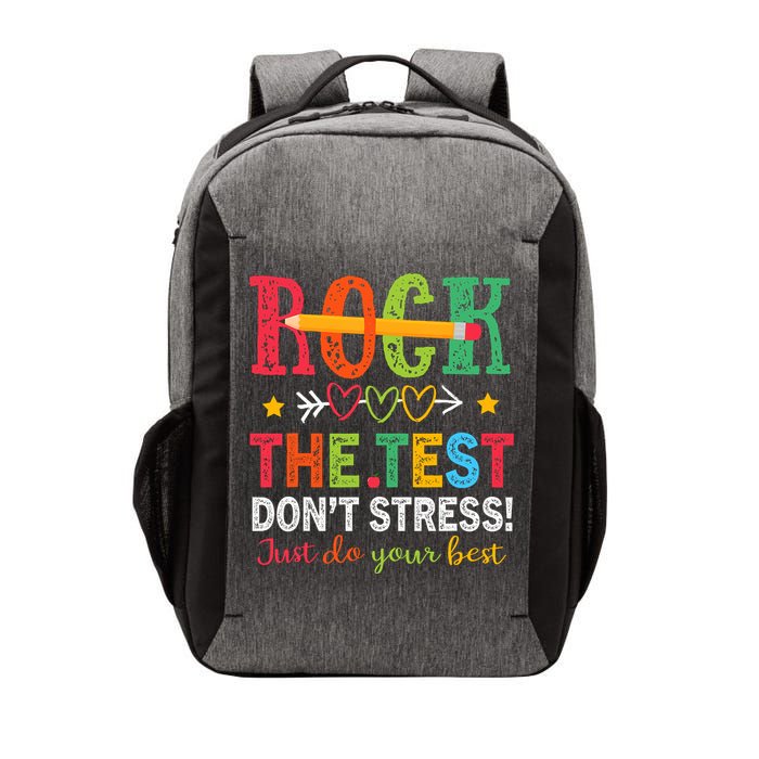 Rock The Test Don't Stress Just Do Your Best Teacher Testing Vector Backpack