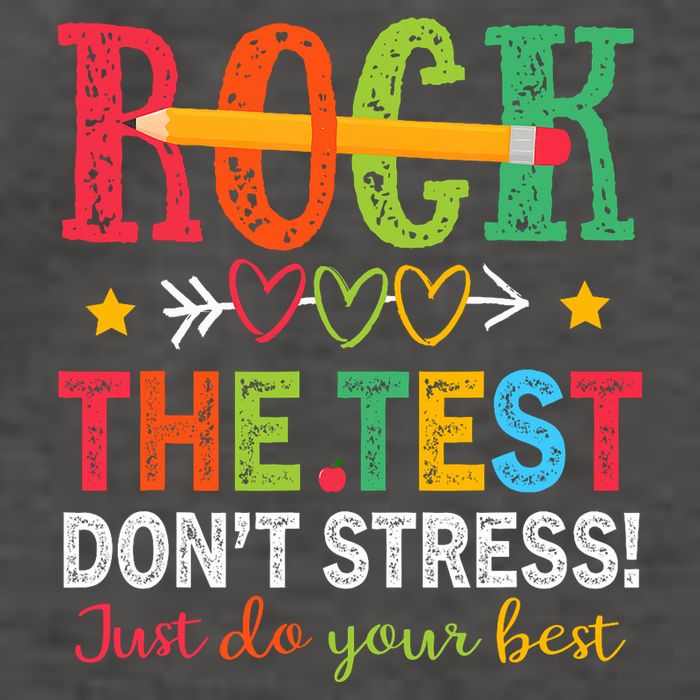Rock The Test Don't Stress Just Do Your Best Teacher Testing Vector Backpack