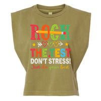 Rock The Test Don't Stress Just Do Your Best Teacher Testing Garment-Dyed Women's Muscle Tee